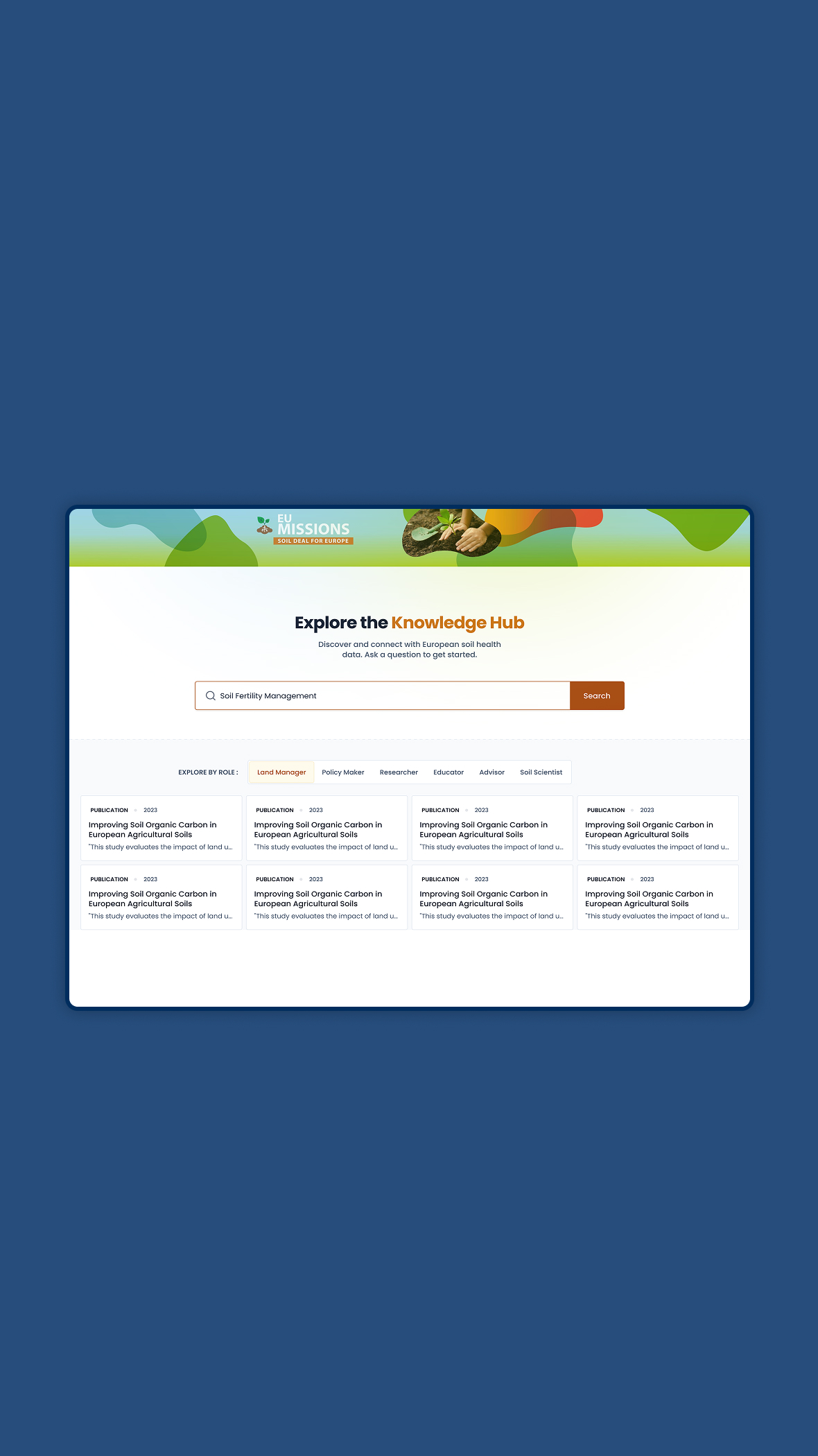 EU Mission Soil Platform – Digital Backbone of "A Soil Deal for Europe" Full Dashboard